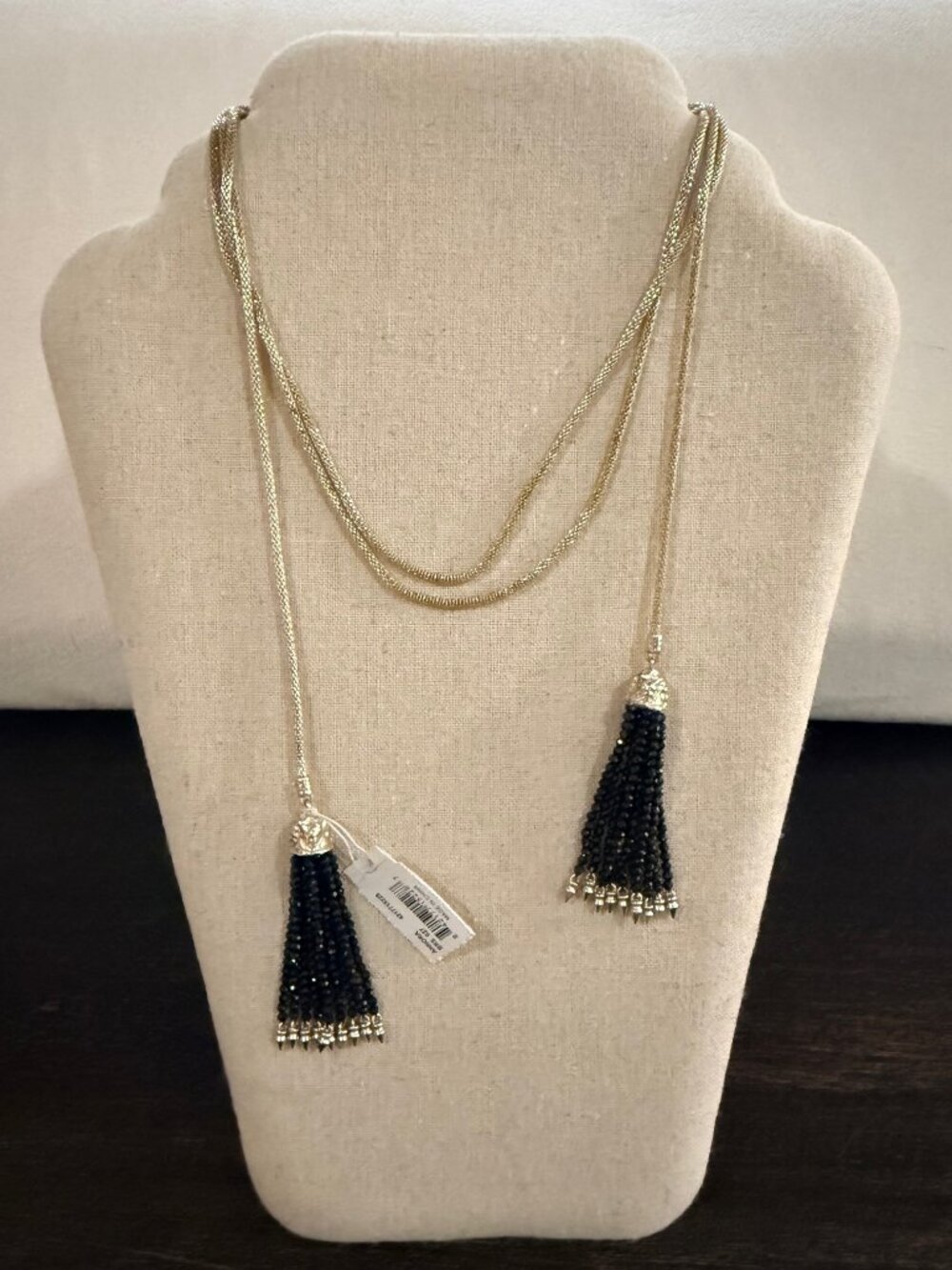 NWT! Kendra Scott Annora Lariat Necklace with Black Spinel Tassels